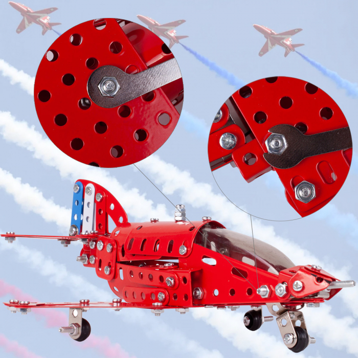 Avion metal, 201 piese, rosu [3]