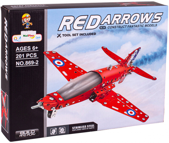 Avion metal, 201 piese, rosu [5]