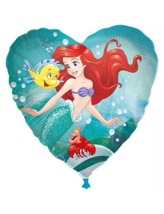 Balon folie Printesele Disney Ariel Mica Sirena, inima, 46 cm [1]