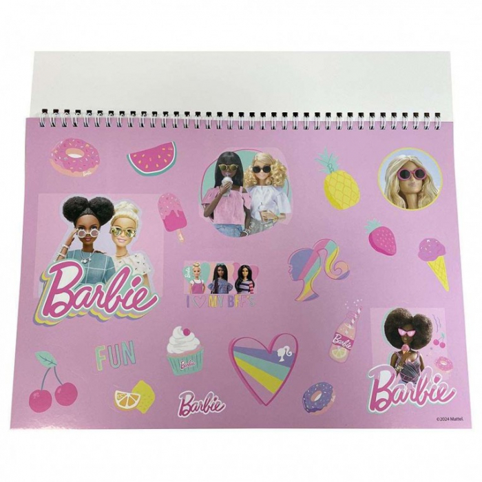 Bloc de desen A4 spirala, Barbie Happy Thoughts, 40 foi si stickere [2]