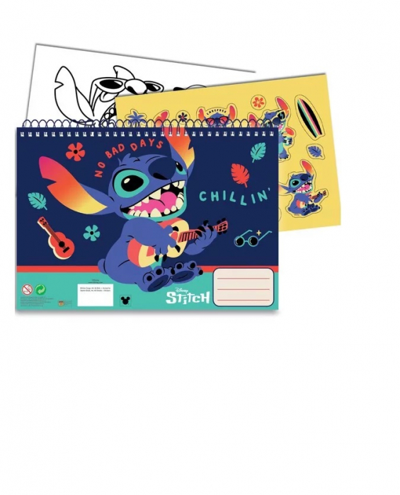 Bloc de desen A4 spirala, Lilo & Stitch Chillin', 40 foi si stickere [2]