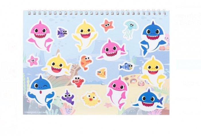 Bloc de desen B5 spirala Baby Shark cu autocolante [2]