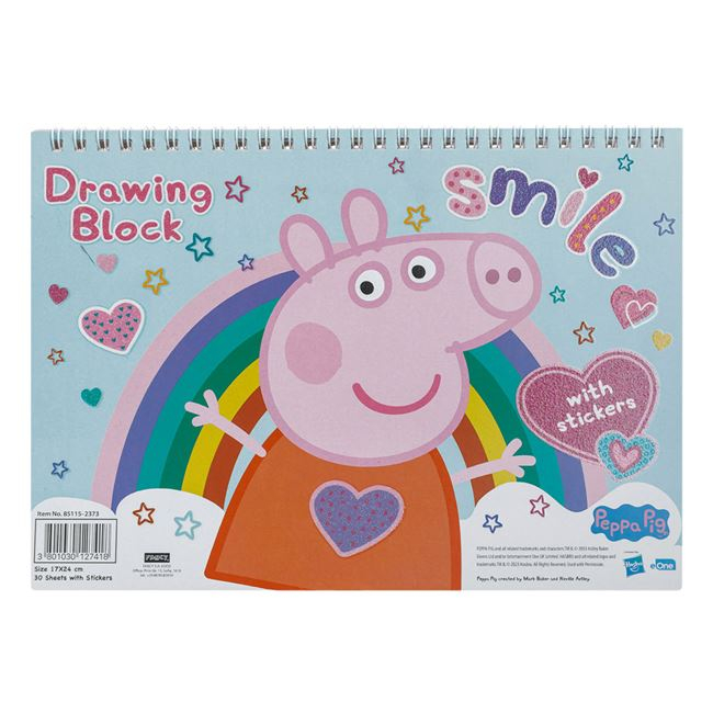 Bloc de desen B5 spirala Peppa Pig cu autocolante [3]