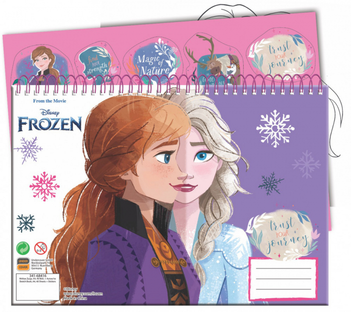 Bloc desen cu stickere A4 cu spira Frozen, 30 coli [3]