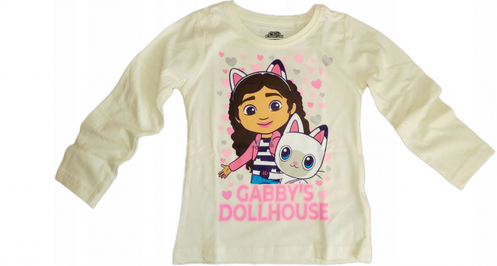 Bluza bumbac, maneca lunga, Gabby's Dollhouse Inimioare [1]