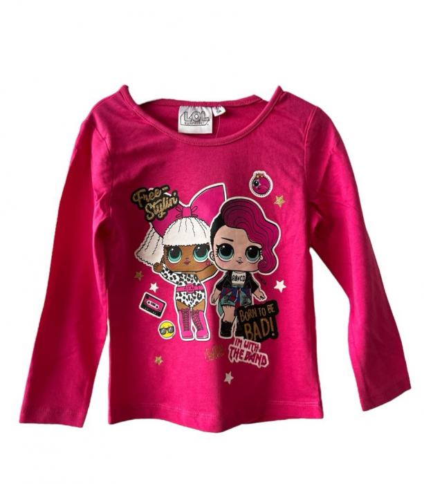 Bluza bumbac fucsia, maneca lunga, LOL SURPRISE [1]