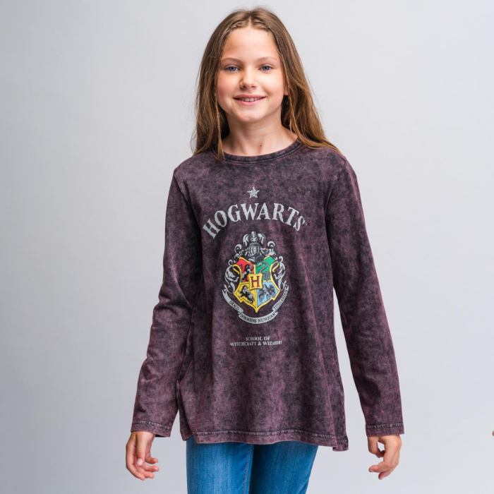 Bluza bumbac pentru fete, maneca lunga, Harry Potter Hogwarts [4]