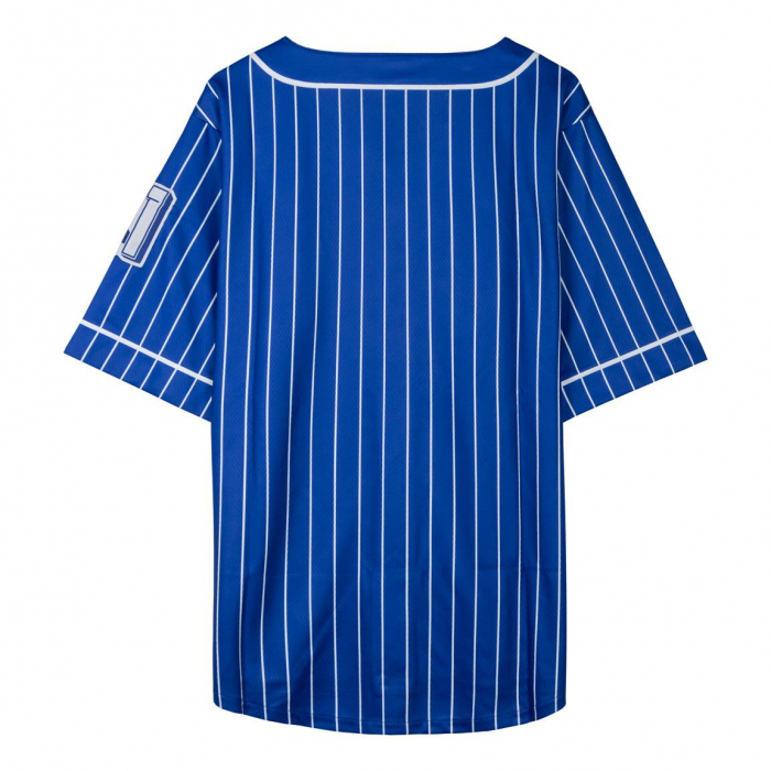 Bluza maneca scurta supradimensionat cu dungi tip baseball Captain America [2]