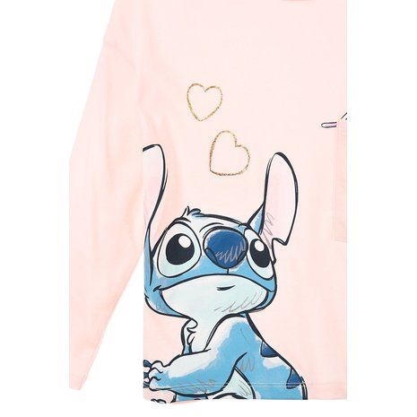 Bluza roz maneca lunga cu buzunar Lilo si Stitch [3]