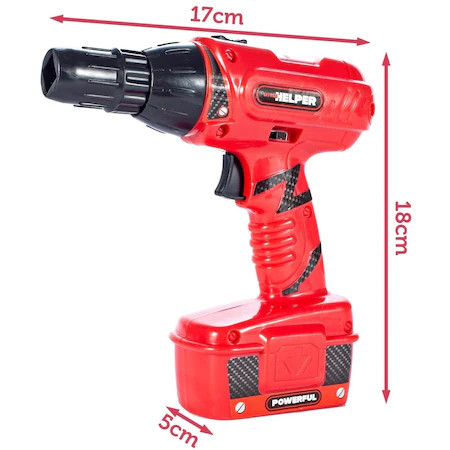 Bormasina cu baterii si accesorii pentru copii, Good Helper 17x5x18 cm [3]