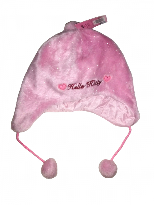Caciula bebe Hello Kitty cu ciucuri [2]