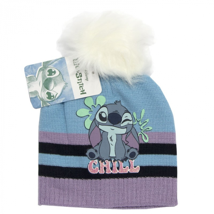 Caciula groasa acril cu mot pufos, Stitch Chill [1]