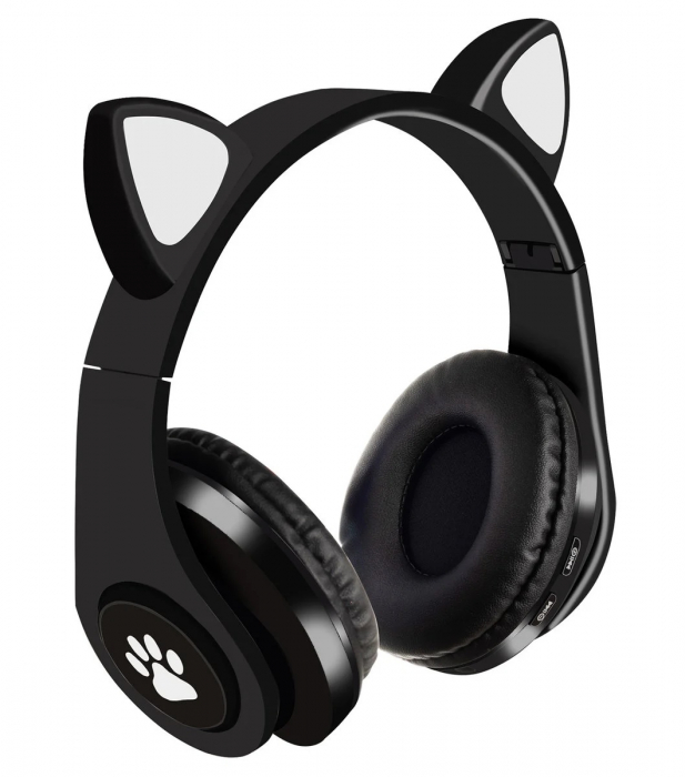Casti Bluetooth cu urechi de pisica, LED RGB, microfon [3]