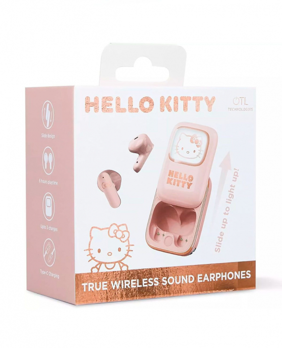 Casti Earpods cu carcasa glisanta Hello Kitty [3]