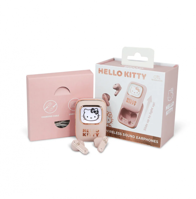 Casti Earpods cu carcasa glisanta Hello Kitty [2]