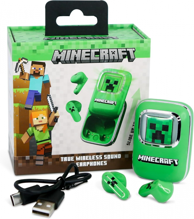 Casti Earpods cu carcasa glisanta Minecraft [6]