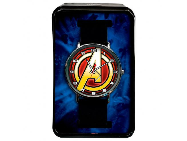 Ceas analog pentru copii, Logo Avengers, PU si Metal, 6x9x8cm [4]