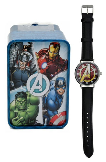 Ceas analog pentru copii, Logo Avengers, PU si Metal, 6x9x8cm [2]