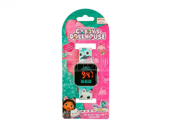 Ceas copii Gabby's Dollhouse, LED cu calendar, 21.5x0.5x3.5cm [2]