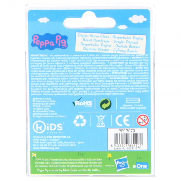 Ceas cu alarma forma cub Peppa Pig 8 cm [9]
