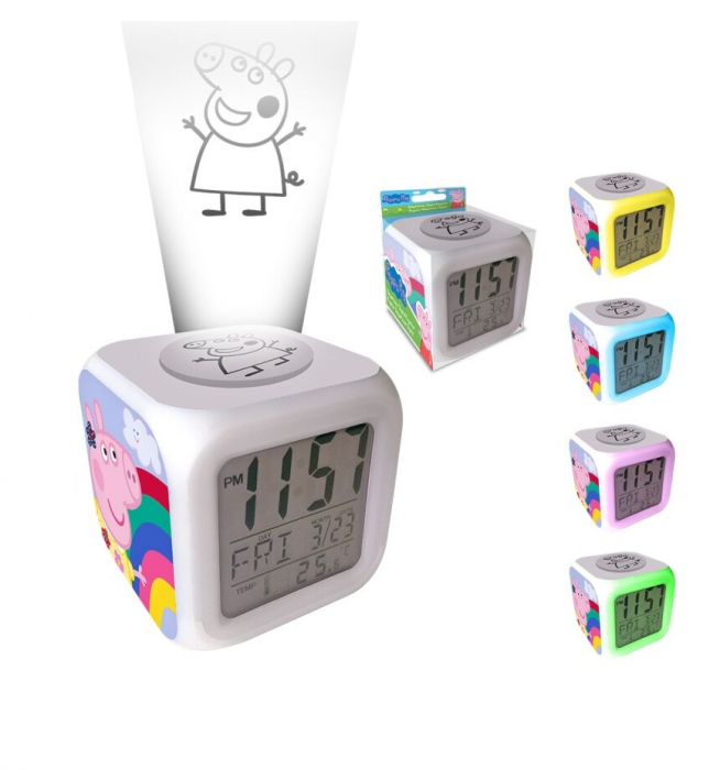 Ceas cu alarma forma cub Peppa Pig 8 cm [2]