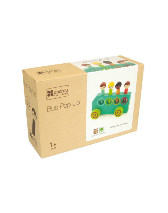 Jucarie din lemn Pop-Up, autobuz [7]