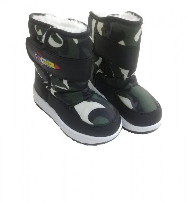 Cizme Army/negru Rocket, imblanite [2]