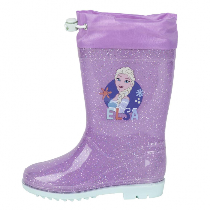Cizme PVC cu sclipici si siret Frozen Disney Elsa [4]