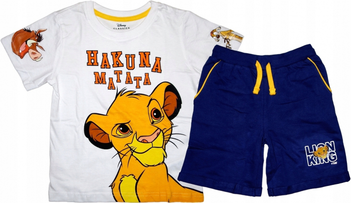 Compleu 2 piese din bumbac, maneca scurta Lion King [2]