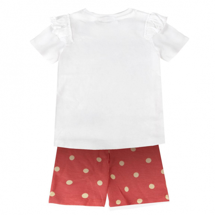 Compleu 2 piese din bumbac, maneca scurta cu volanas Minnie Mouse Disney [2]