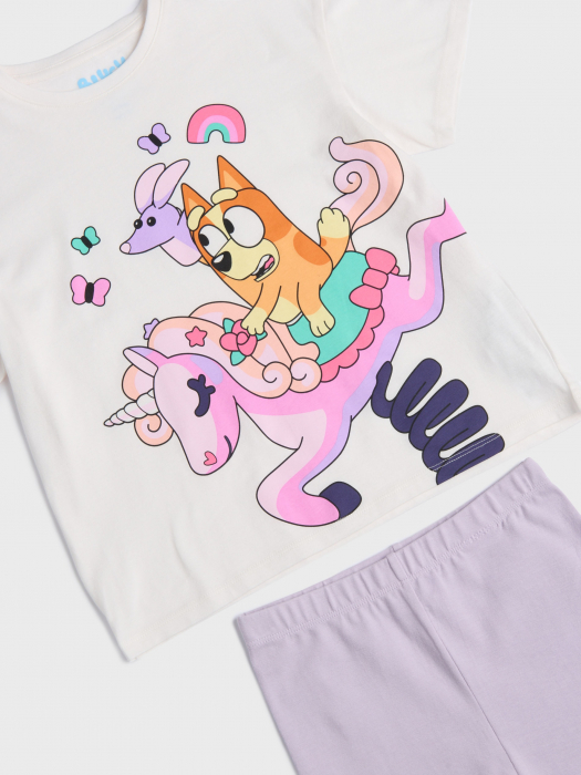 Compleu bumbac 2 piese cu maneca scurta Bluey and the Unicorn [4]