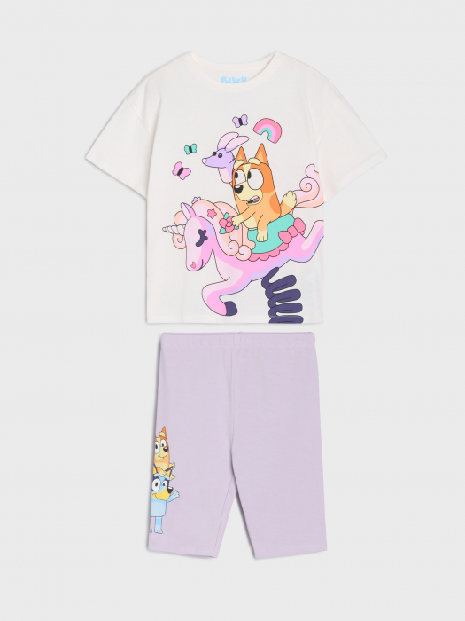 Compleu bumbac 2 piese cu maneca scurta Bluey and the Unicorn [1]