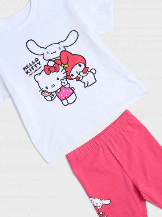 Compleu bumbac 2 piese cu maneca scurta Hello Kitty and Friends [4]