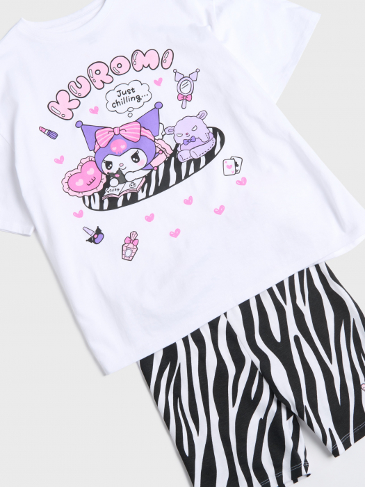 Compleu bumbac 2 piese cu maneca scurta Hello Kitty Kuromi [4]