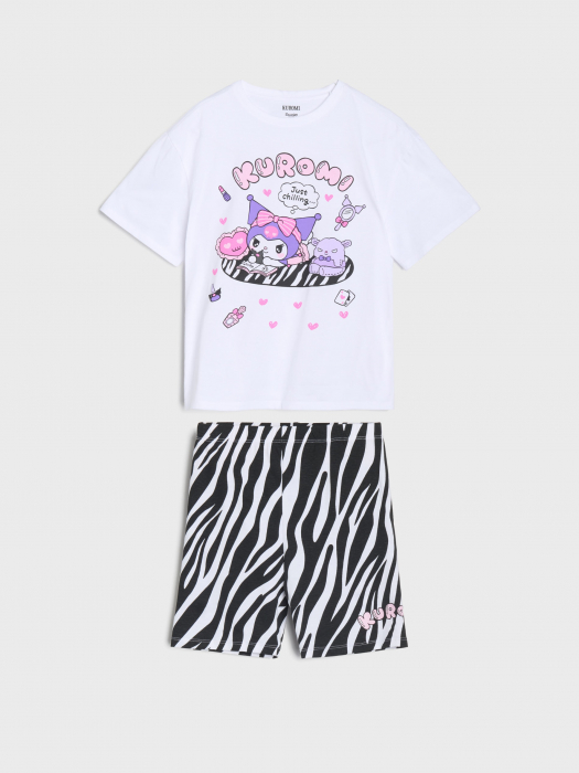 Compleu bumbac 2 piese cu maneca scurta Hello Kitty Kuromi [1]