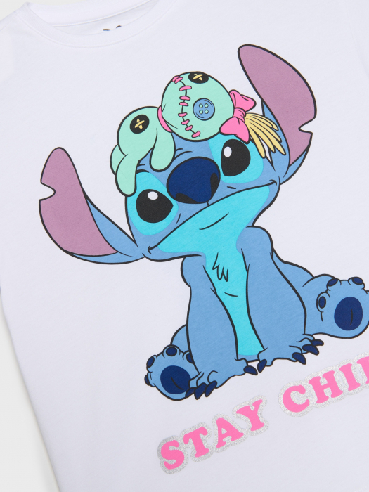 Compleu bumbac 2 piese cu maneca scurta Lilo & Stitch Stay Chill [2]