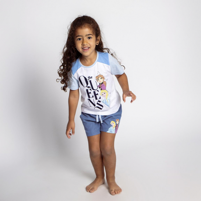 Compleu de vara, maneca scurta, amestec bumbac, Frozen Disney [5]