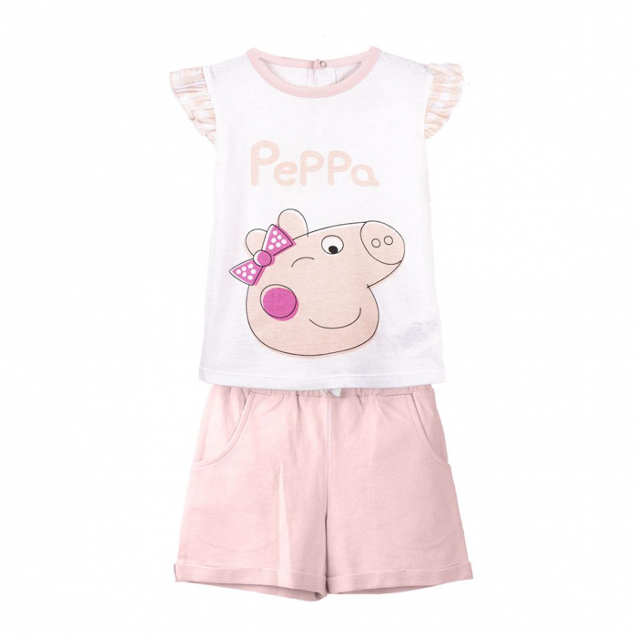 Compleu de vara, maneca scurta, bumbac, bebe Peppa Pig [1]