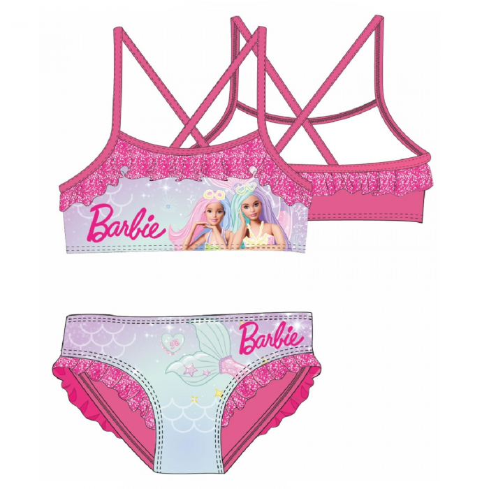 Costum baie 2 piese cu volanas, Barbie [2]