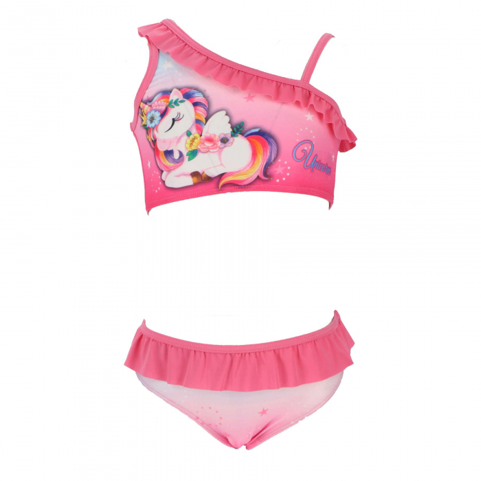 Costum baie 2 piese pentru fete cu o bretea Unicorn [1]