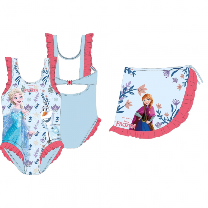 Costum baie intreg cu sarong, Frozen Disney [4]