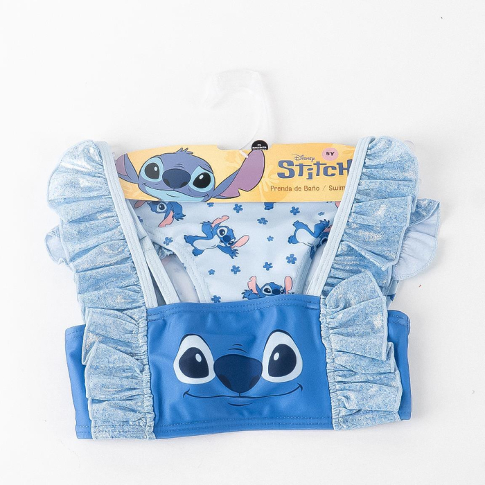 Costum de baie cu valanase pentru fete, 2 piese Stitch [7]