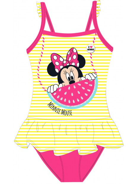 Costum de baie pentru fete, intreg cu volan Minnie Mouse Love [1]