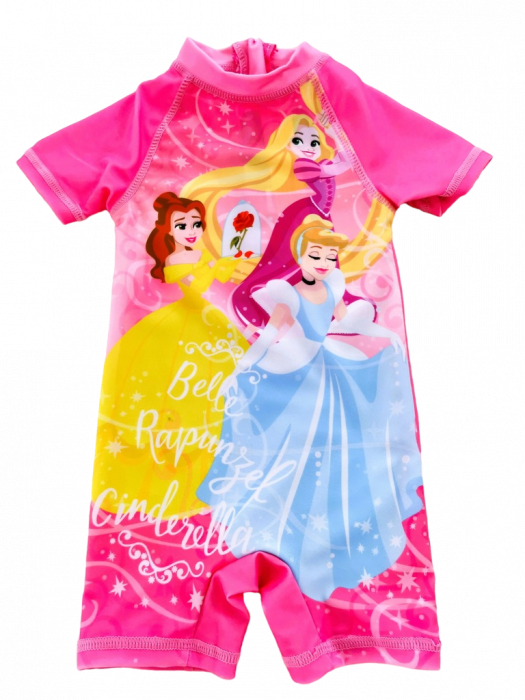 Costum de baie UV cu maneci scurte si fermoar Printesele Disney [1]