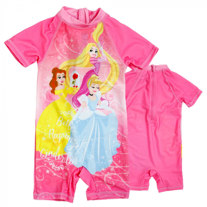 Costum de baie UV cu maneci scurte si fermoar Printesele Disney [2]