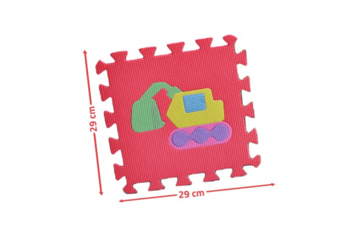 Covor puzzle din spuma, 10 piese cu vehicule,29x29 cm [3]