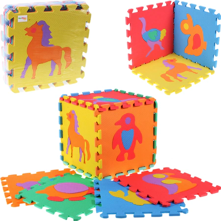 code Antarctic Available Covor puzzle din spuma, 10 piese cu animale, 29 x29 cm
