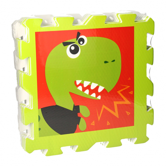Covor de joaca puzzle din spuma cu geanta Crazy Dino, 9 piese [3]