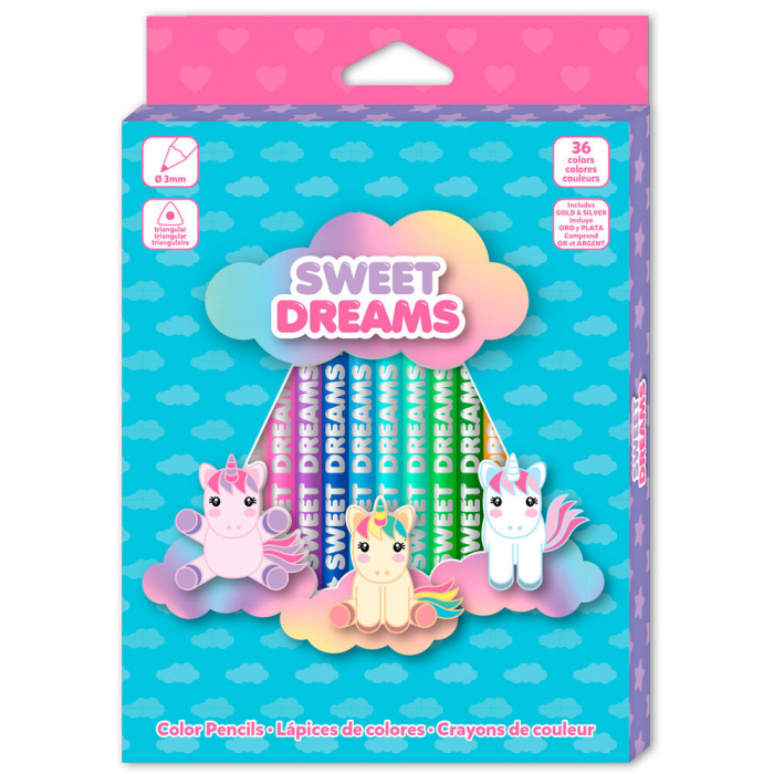 Creioane colorate triunghiulare - Sweet Dreams, 36 buc [2]