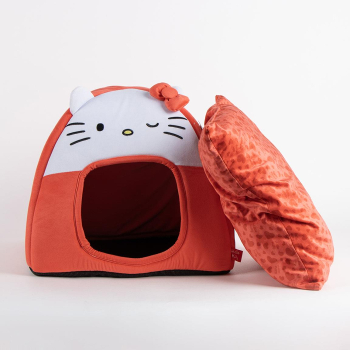 Culcuș tip peșteră pentru câini cu design Hello Kitty [3]